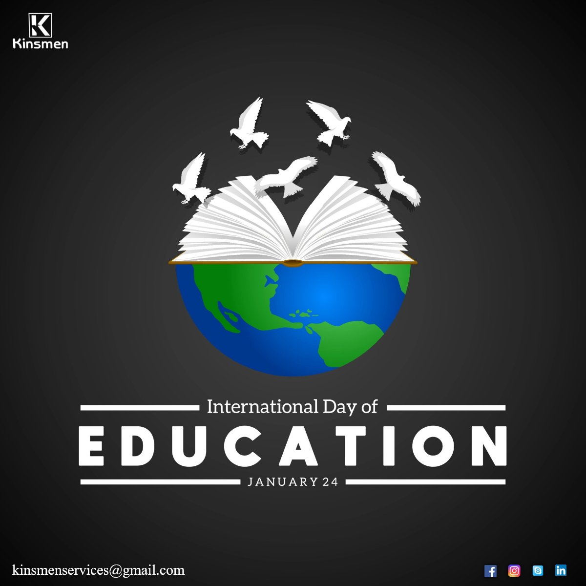 ServicesKinsmen's tweet photo. Never #underestimate the #power of #education as it is the most important #thing for a #person to #grow and #prosper. 

#HappyInternationalDayofEducation to all 

#eduction #keyforsuccess #powerofeducation #educationforall #importantpart #growyourself https://t.co/BCW26pkMVk