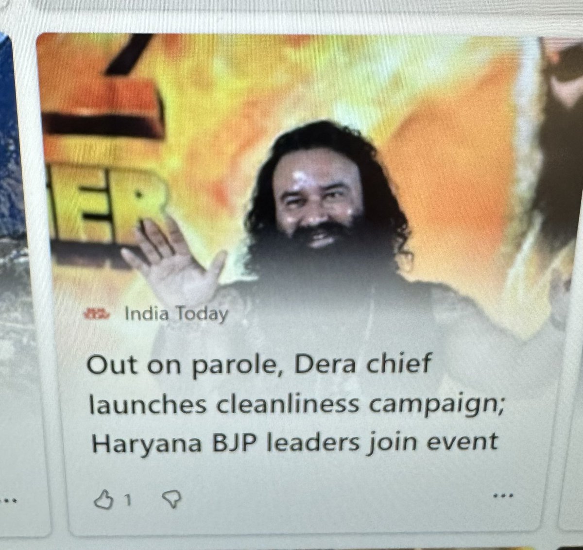 bhavikabatra's tweet photo. How about he does something for cleaning his character that stinks? #CleanHaryana #DeraSachaSauda #bullshit https://t.co/lBuv7yH7Ze