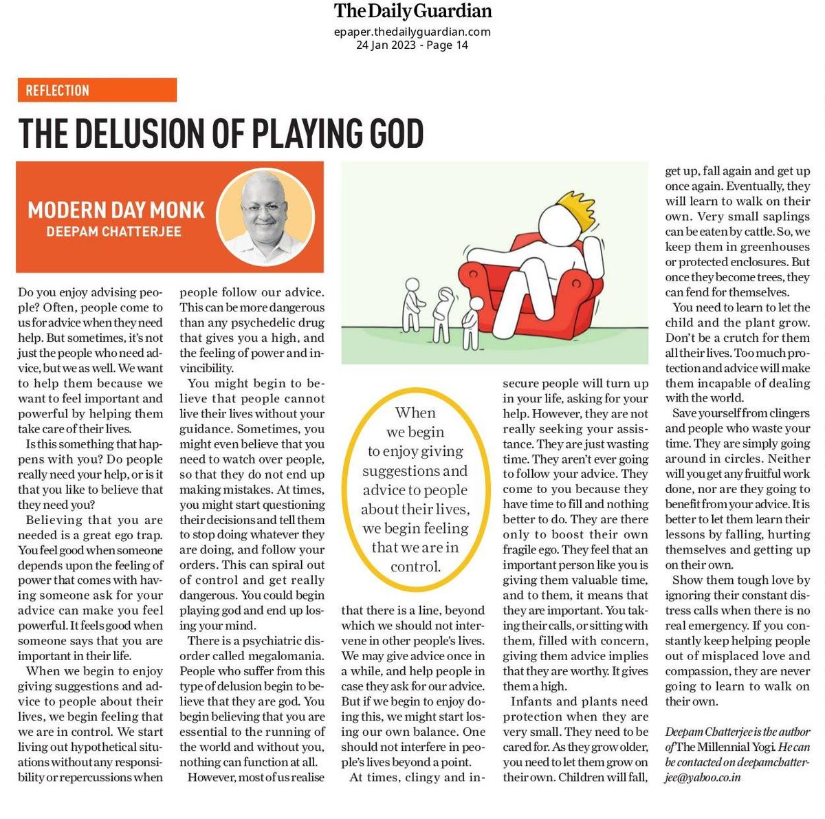 deepamjee's tweet image. My weekly column Modern Day Monk in The Daily Guardian today epaper.thedailyguardian.com/view/135/tdg/14