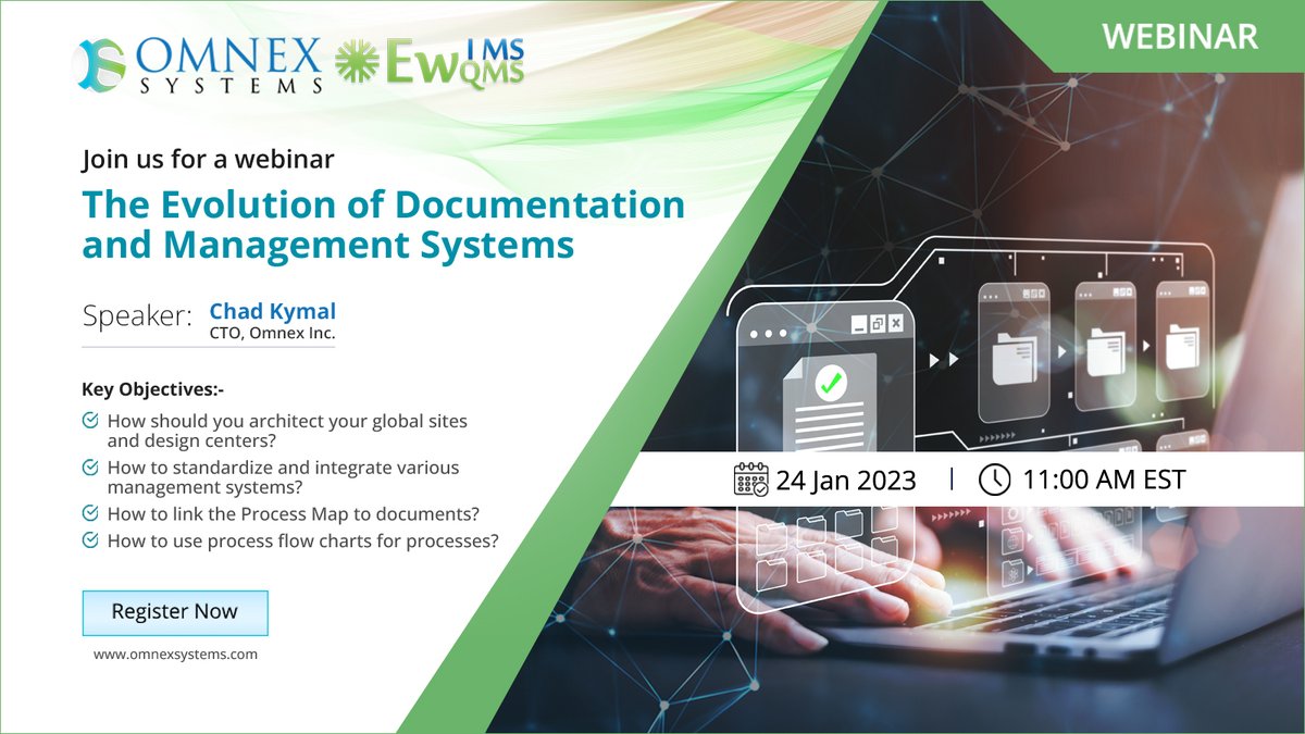 omnexglobal's tweet image. REMINDER TO JOIN OUR FREE WEBINAR TODAY !!!
Join our webinar "The Evolution of Documentation and Management Systems"
24 Jan 2023, 11:00 AM EST
Rush to register my.omnex.com/Webinars/Webin…
#webinar #documentmanagement #documentmanagementsoftware