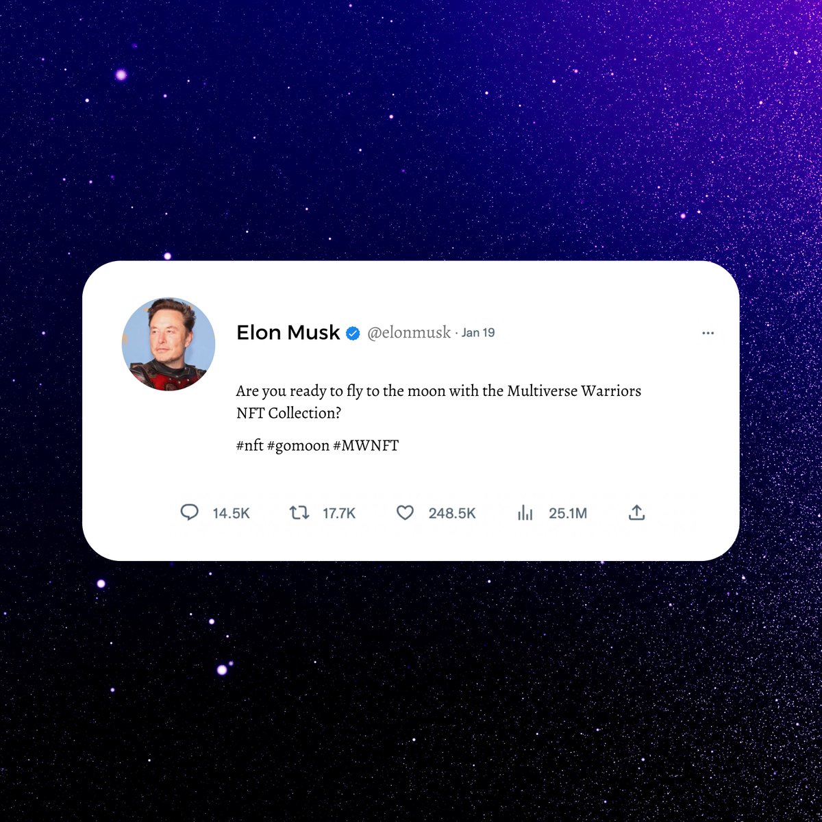 multiversewnft's tweet photo. Thank you Elon Musk🙂👍

#NFTartwork #NFTCommunity #NFTcollectibles #multiversewarriors #NFTs #NFTAirdrop https://t.co/foiIYsjuv6