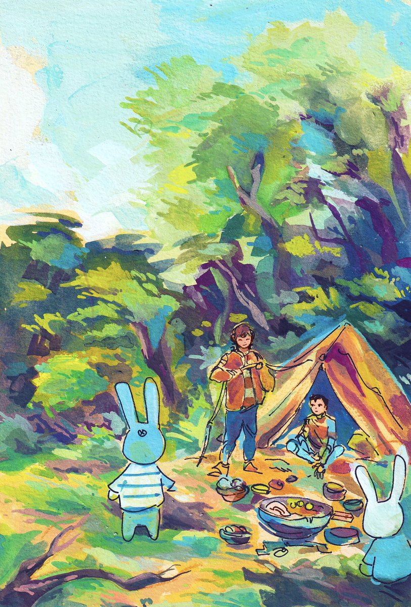 catforests's tweet image. trying out goauche