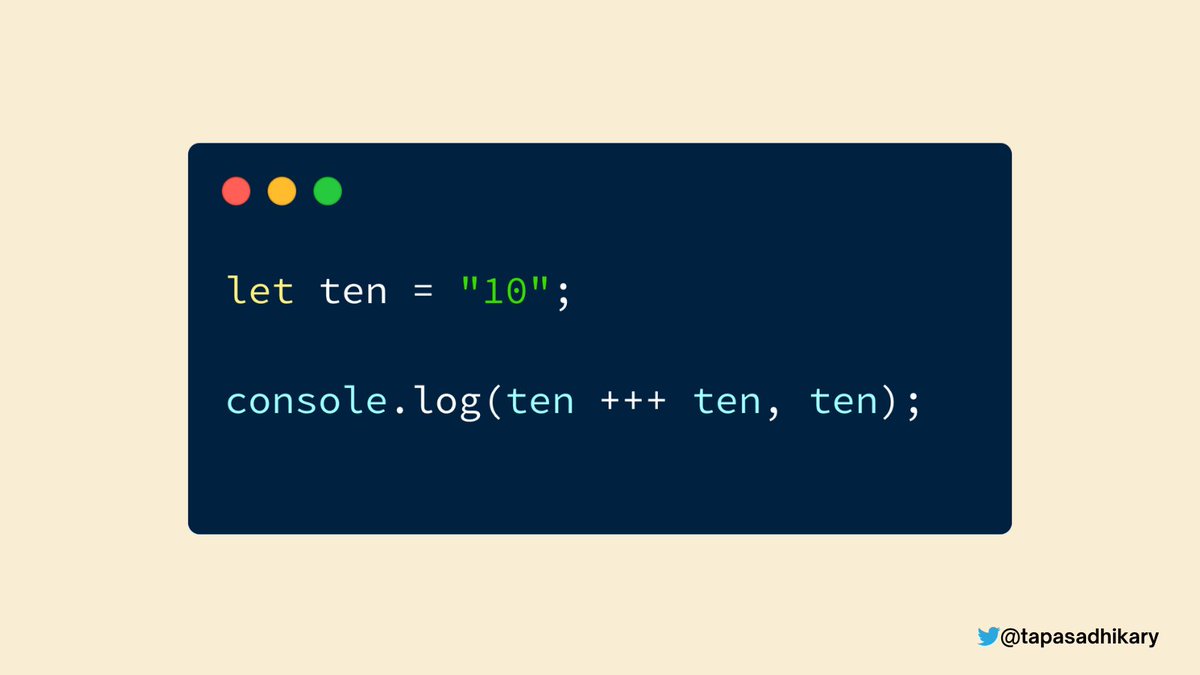 tapasadhikary's tweet photo. 🧩 JavaScript Quiz

- What's the output?
- Why? https://t.co/YO0G9aQBwi