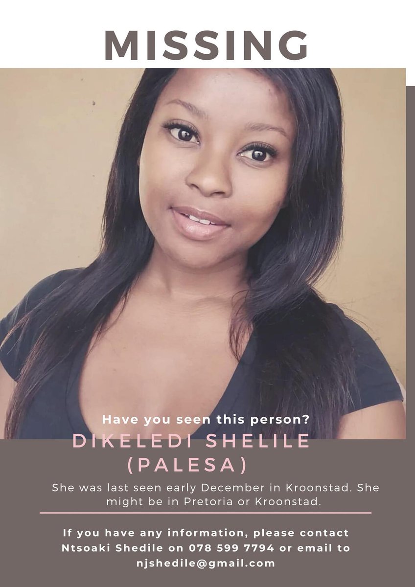 RealDelkoo's tweet image. Please  retweet until she is found 

@SAPoliceService