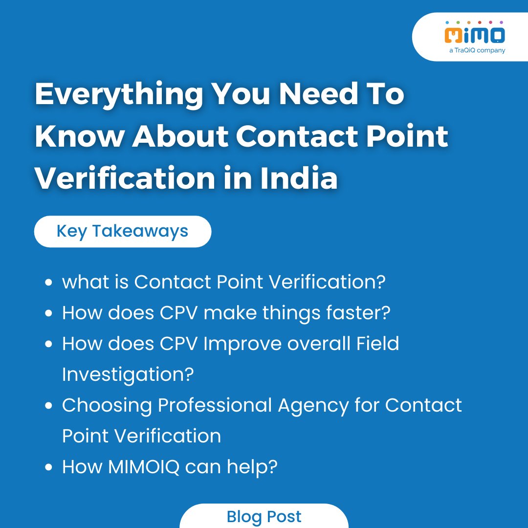 mimo_Pvt's tweet photo. Contact Point Verification is the most effective tool allowing enterprises’ technology to physically inspect the person’s location and helps to determine their eligibility to reduce risk and improve the chances of recovering dues.

To read full blog visit: https://t.co/DuQzK6kIVD https://t.co/TZXC3v6LGk