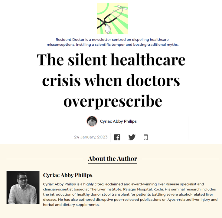 theliverdoc's tweet photo. My first newsletter of 2023 for @MorningContext is here.

Something all docs (including me) need to self-reflect on from time to time.

"The silent healthcare crisis when doctors overprescribe."
https://t.co/MaaQF9HzNW

Let's bring back the art of science-based medicine.
♥️🩺 https://t.co/nVrKGyv4lB