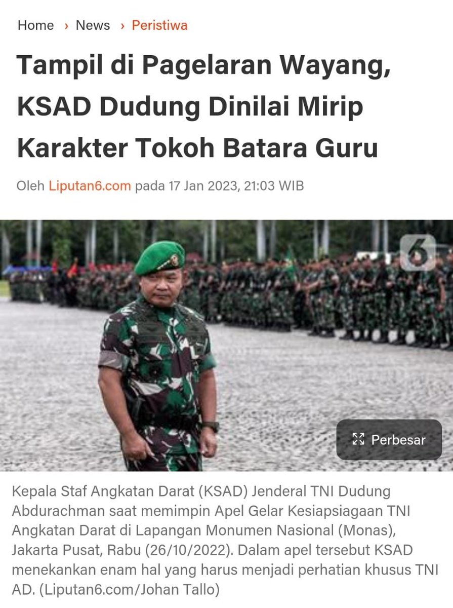 Khoerulumm's tweet photo. karena itulah benar Batara guru itu kan seorang resi (guru), kan yang selalu memberikan nasehat-nasehat untuk kebaikan, menamkan nilai-nilai moralitas . 

@ngopibareng_DAR

KSAD Jenderal Dudung Abdurachman
Angkatan Darat Di Hati Rakyat
Tulus Utamakan Rakyat https://t.co/JZzYRUrfz8