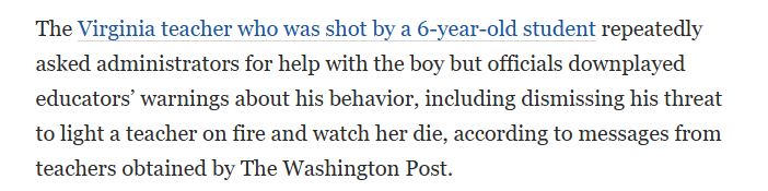 Flintdux's tweet photo. Never ceases to amaze me how the US is transfixed by 'a motive' in every shooting. Even the highly respected @washingtonpost couldn't help include this line in a story about .... a 6 year old. A SIX year old. https://t.co/DTqAPWChSI