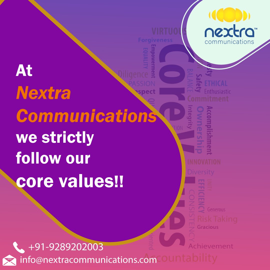 Nextracomm's tweet image. "1. We relentlessly work on our services to take them to the next level with the help of technology.
2. Customer satisfaction is our topmost priority
.
.
.
#corevalue #corevalues #rande #l #startup #humanresource #innovation #entrepreneur #manifestinggenerator #sj