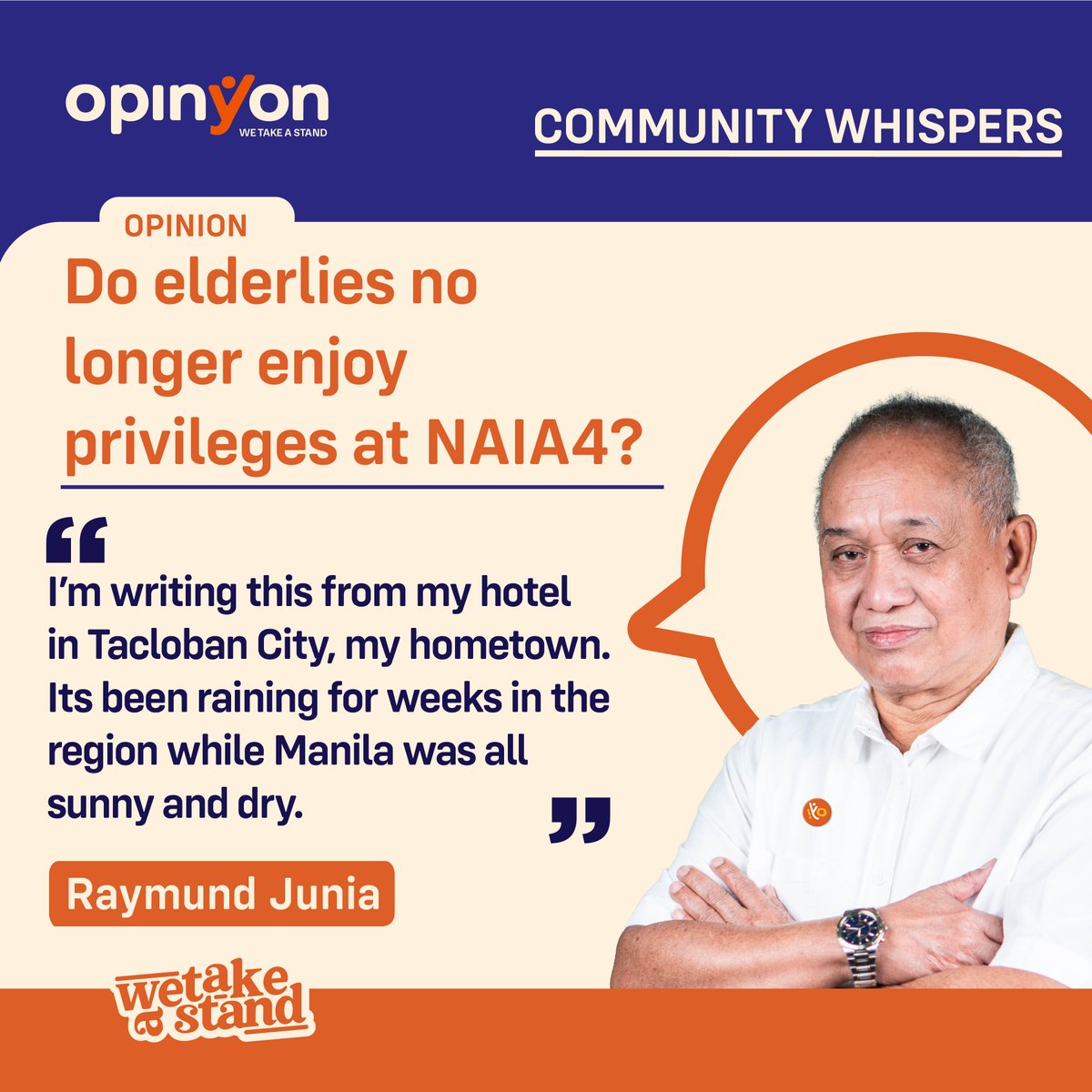 OpinYonNews's tweet photo. Do elderlies no longer enjoy privileges at NAIA4?
By Raymund Junia
Read more
https://t.co/aACjWzLbej
#Elderlies #NoLongerEnjoy #Previleges #NAIA4 #Community #Whispers #CommunityWhispers #Column https://t.co/gorW1yQU6I