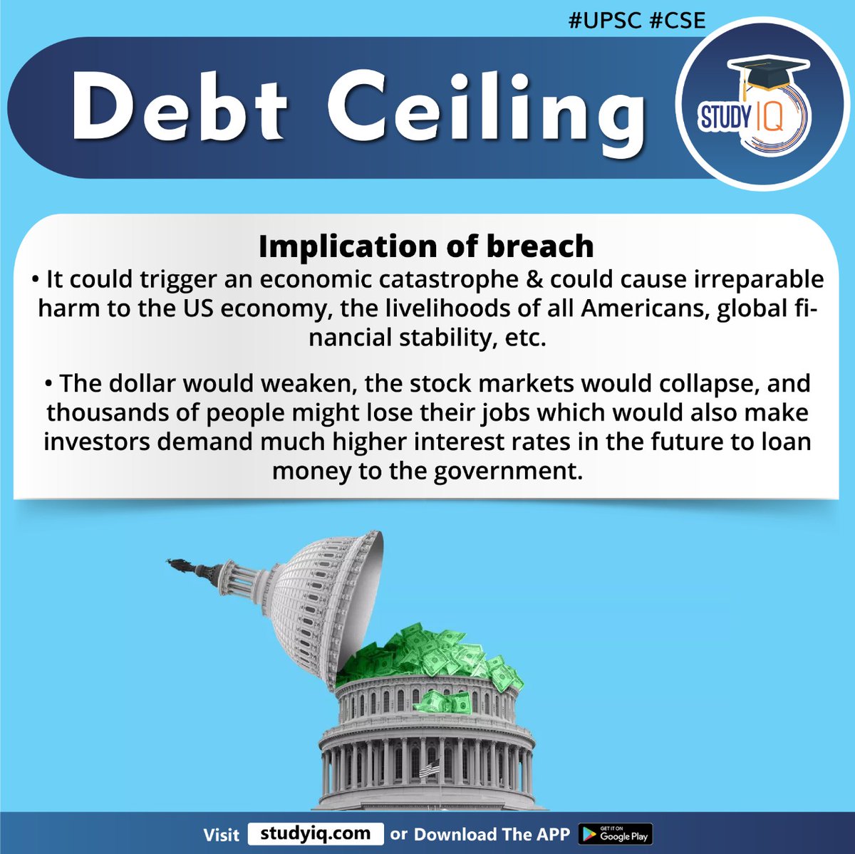 upsciq's tweet photo. Debt Ceiling

#debtceiling #whyinnews #unitedstates #usfederalgovt #financialobligations #worldwar #borrowmoney #medicarebenefits #usmilitary #federalemployees #economiccatastrophe #useconomy #americans #globalfinancialstability #stockmarkets #stockmarketcollapse #loanmaney https://t.co/B4B6wYANSv