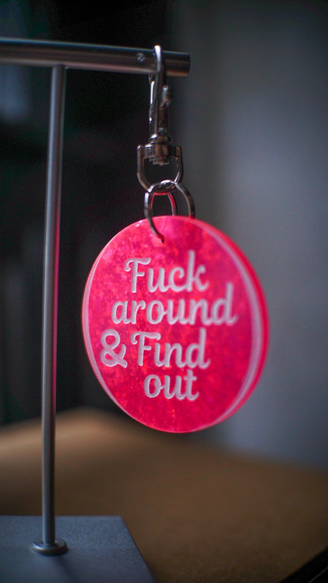 VedmaRaen's tweet photo. New statement keychains in the works.

#lasercut #keychains #lol #etsy #custom https://t.co/QgdsIyMURw