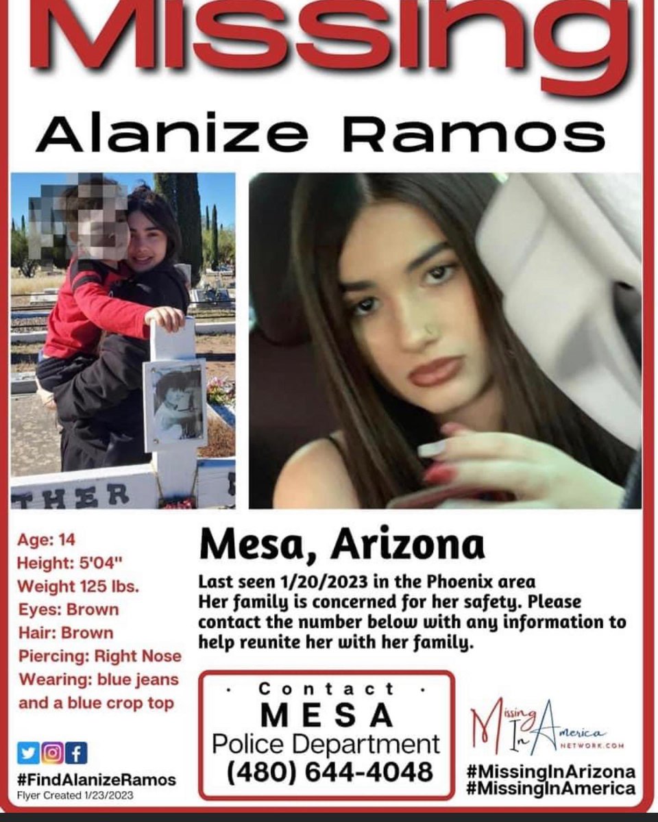 PLEASE SHARE ANYTHING HELPS! #missinginarizona#missingteen#helpfindalanizeramos#missingarizonateen#glendale#endangered