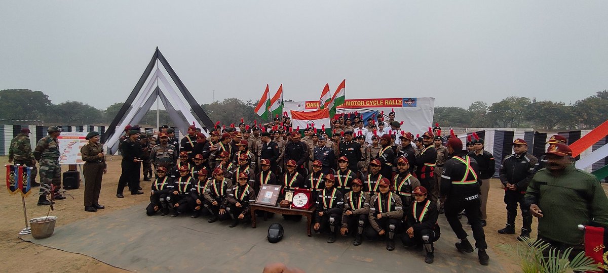 TejaniKartiki's tweet photo. #75yearsofNCC 
#AtmaNirbharBharatka #Salttosoftwarekasafar #Dandisedilli  #NCCJawaMotorcyclerally flagged off by @Lalit_DDGRajNCC sir from @SWComd_IA,Jaipur. Had a good Intrection with @ncc_rj_ @NCCDteRajasthan Cdts.
@ArvindKapoorTYG 
@DefencePRO_Guj 
@NCC_Dte_Gujarat 
@HQ_DG_NCC https://t.co/zBoGVV2nly