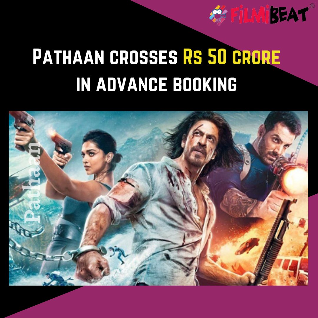 filmibeat's tweet image. Pathan Scores Biggest Advance Ever For A Hindi Film. Pathaan has already sold tickets worth more than Rs 50 crore

#pathaan #shahrukhkhan #advancedbooking #deepikapadukone #johnabraham 
filmibeat.com/bollywood/news…