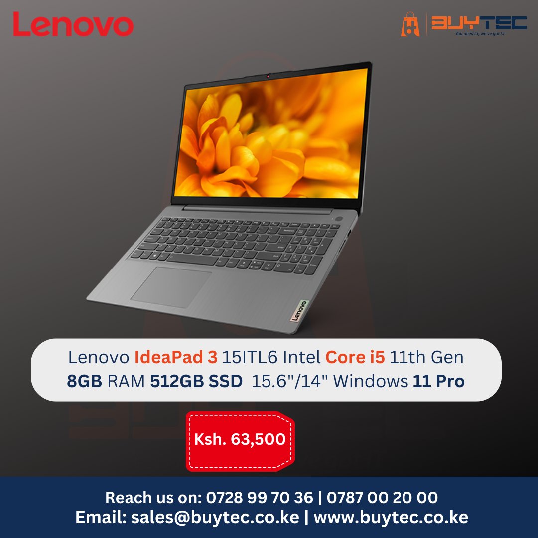 BuytecKE's tweet photo. The IdeaPad 3i laptop enables you to perform and study at your best thanks to 11th Gen Intel® processors. There's also plenty of space for all your digital files, including a dual-solid-state and hard-disk drive option that combines storage and speed. 
#Azziad #poweroutage  #mzee https://t.co/hrIZqhU2vt