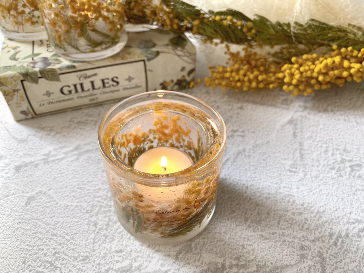 comoaluz's tweet image. たっぷりミモザのキャンドルホルダー出来ました！
27日(金)21時からネットショップで発売開始予定です。

これから頑張ってページ作りします٩( 'ω' )و

#handmadecandle 
#ミモザ