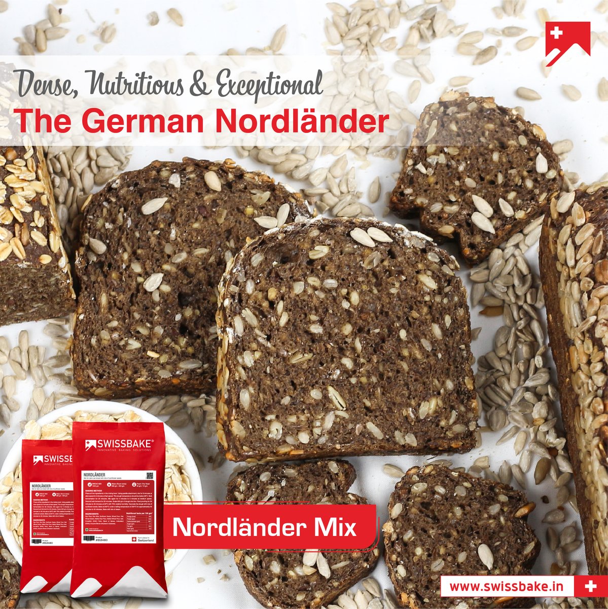 SwissBakeGlobal's tweet image. Bring a touch of Germany to your bakery with  SwissBake® Nordländer Bread Mix, made with real sunflower seeds and authentic German ingredients.

Visit👉swissbake.in/product/nordla…

#SwissBake #Nordländer #GermanBread #AuthenticTaste #SunflowerSeeds #RyeBread