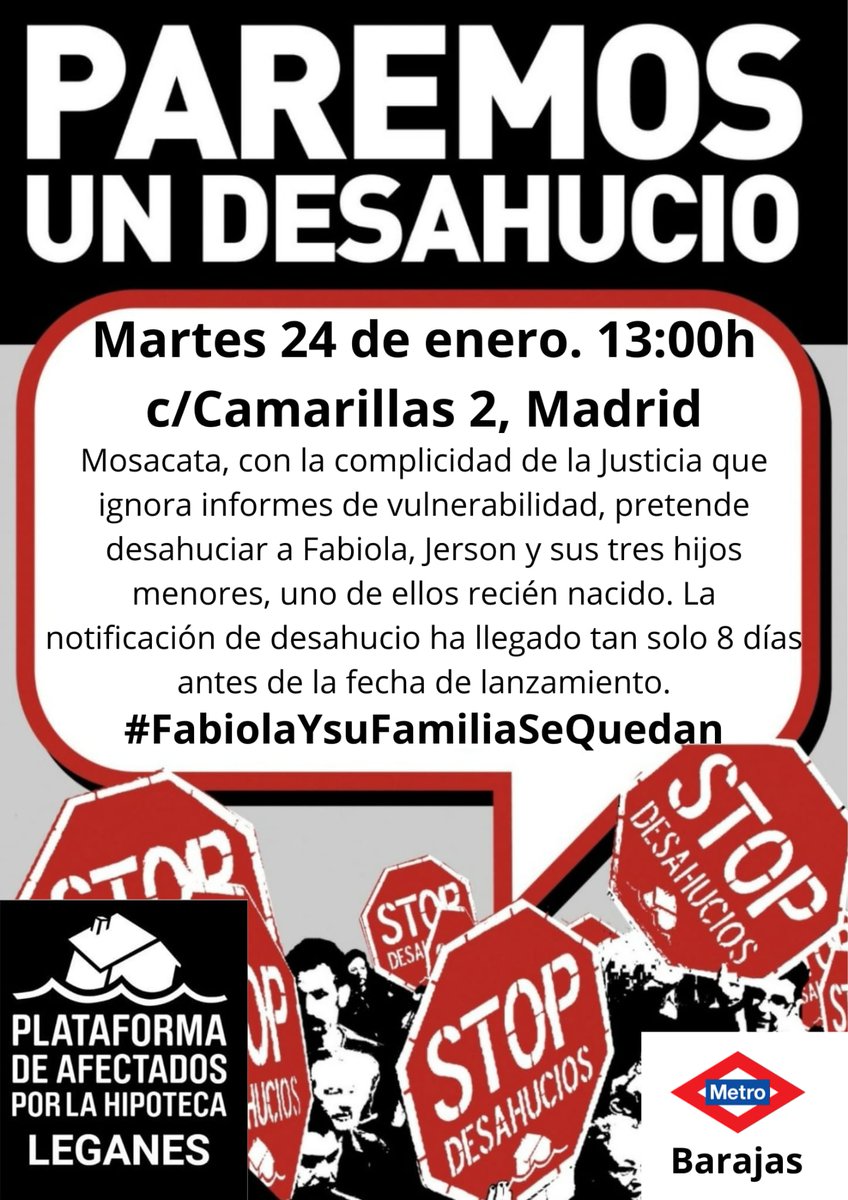 restosstock's tweet photo. #LiberbankCriminal y la #jueza cómplice quiere #desahuciar a nuestra #compah
Debemos ser much@s, NO pinta bien
ACUDE DIFUNDE PARTICIPA
@AntirrepreMad @TomasMu73833924 @StopDesMostoles @AlertaDesahucio @pahvallekas @asammajadahonda @AVTetuan @500x20 @Pavps_Madrid https://t.co/l4Rak8adCH