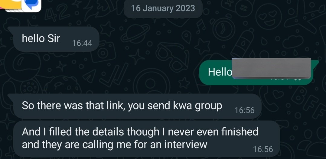 jnjauu's tweet photo. I am a happy man. One of my 3 mentees got a job from a link I shared. We prepared for the interview, went over some basic questions and finally, the guy is hired.
My day just got better. https://t.co/YWi0gBoJZc