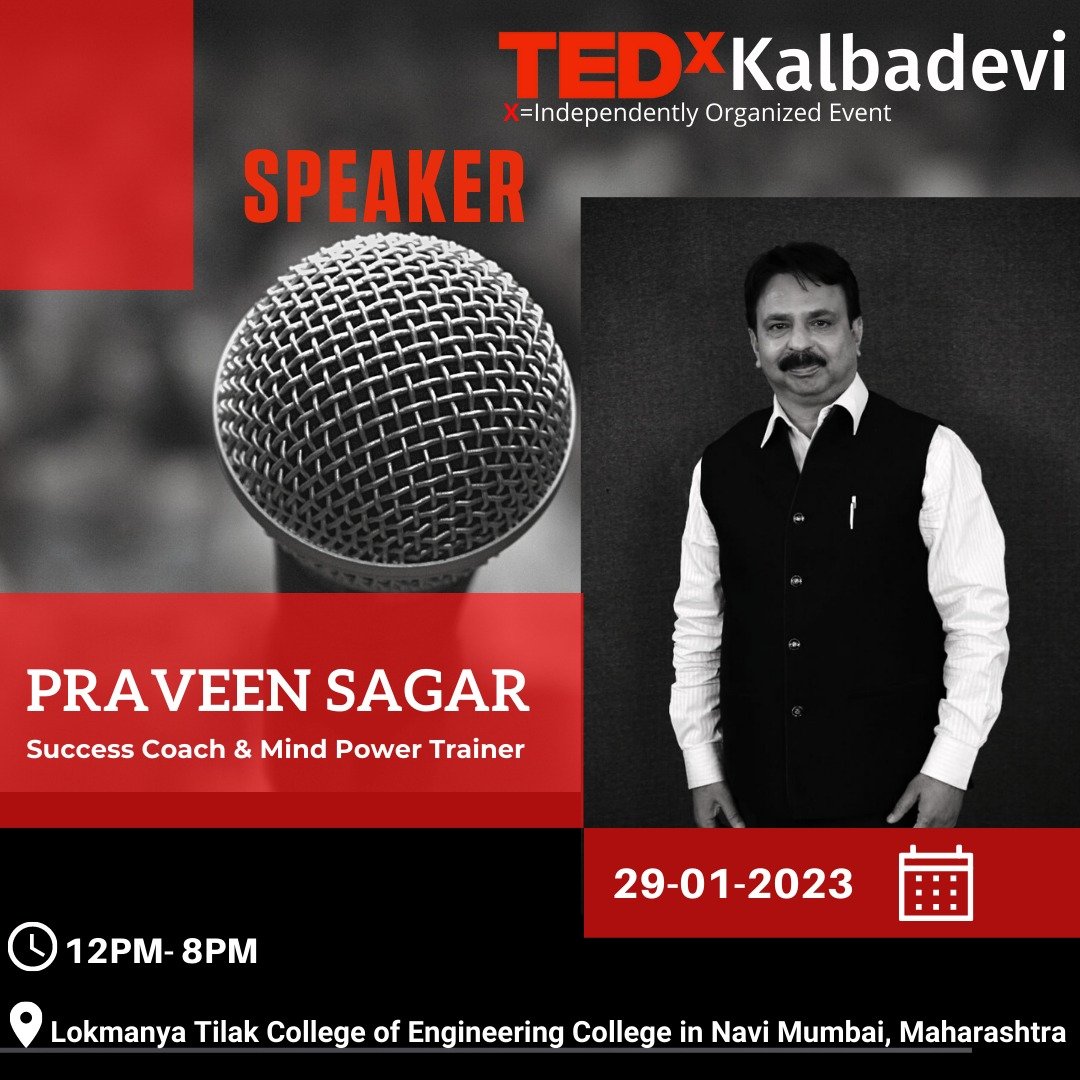 PsMindguru's tweet photo. Be sure to attend the TEDx Kalbadevi event where I will be the speaker.
.
.
.
.
.
.
.
#praveensagar #mindpower  #motivation #praveensagarmotivation  #mindpowertrainer #masteryourmind #transformationalcoach #transformyourmind  #mindpowerseekers #tedx #tedtalks #tedxkalbadevi https://t.co/LTPSLqFZBj