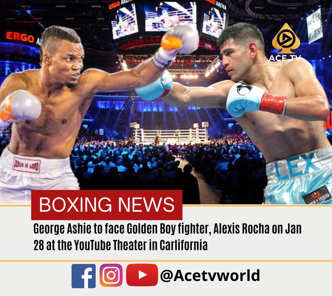 Ghana’s George Ashie to headline Golden Boy Fight Night alongside Alexis Rocha in Golden Boy Promotions’ first event of 2023 this Saturday, January 28 at YouTube Theater in Inglewood, on DAZN
#Goldenboypromotions #boxing #oscardelahoya #GeorgeAshie #AlexisRocha #RochaAshie #Ghana