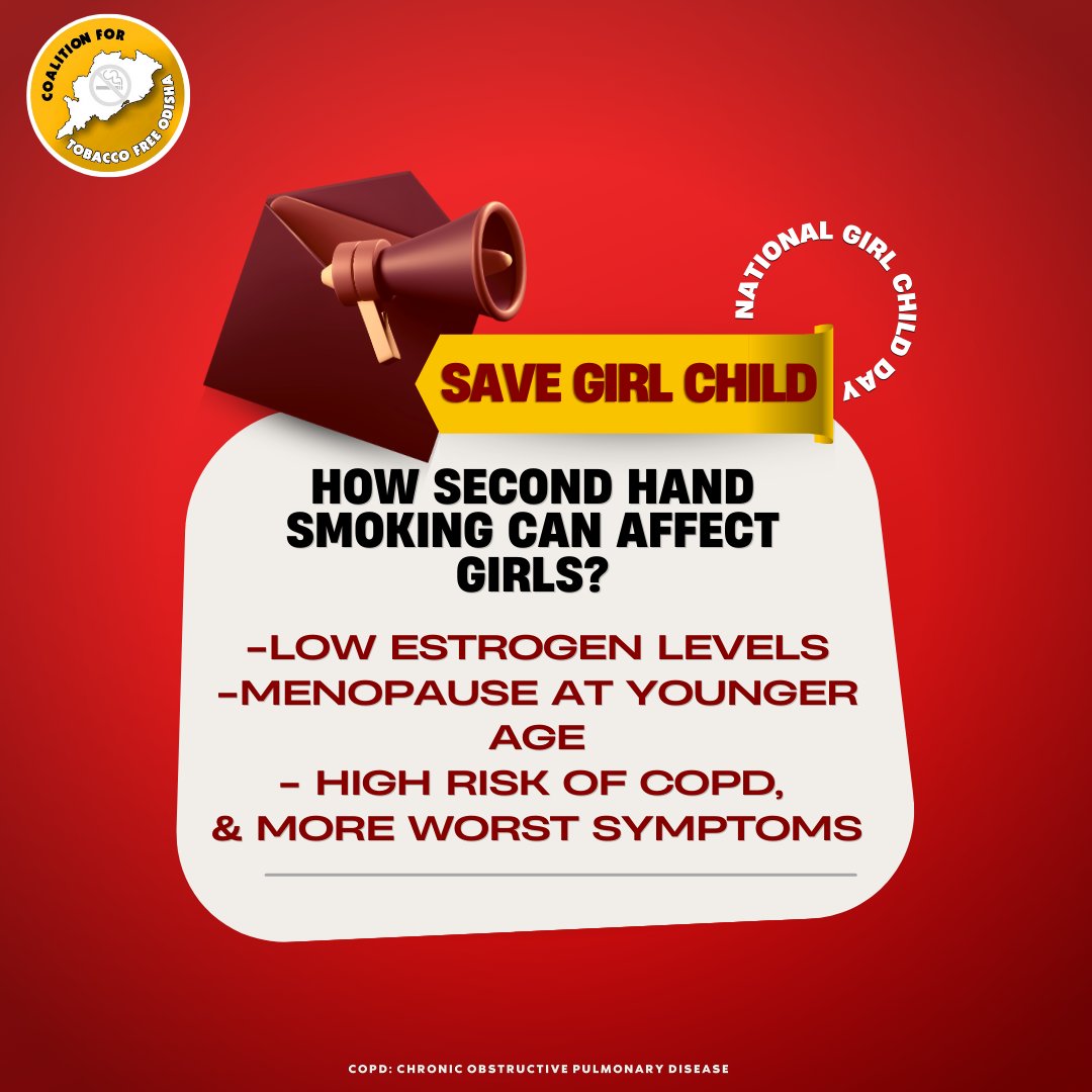 We appeal to GOI to increase tobacco taxes so that the tobacco products become unaffordable for our children and youths, thus giving them better health and a bright future.

#savegirl #NationalGirlChildDay #SaveYouth #savechildren #IncreaseTobaccoTax @nsitharaman
@PMOIndia