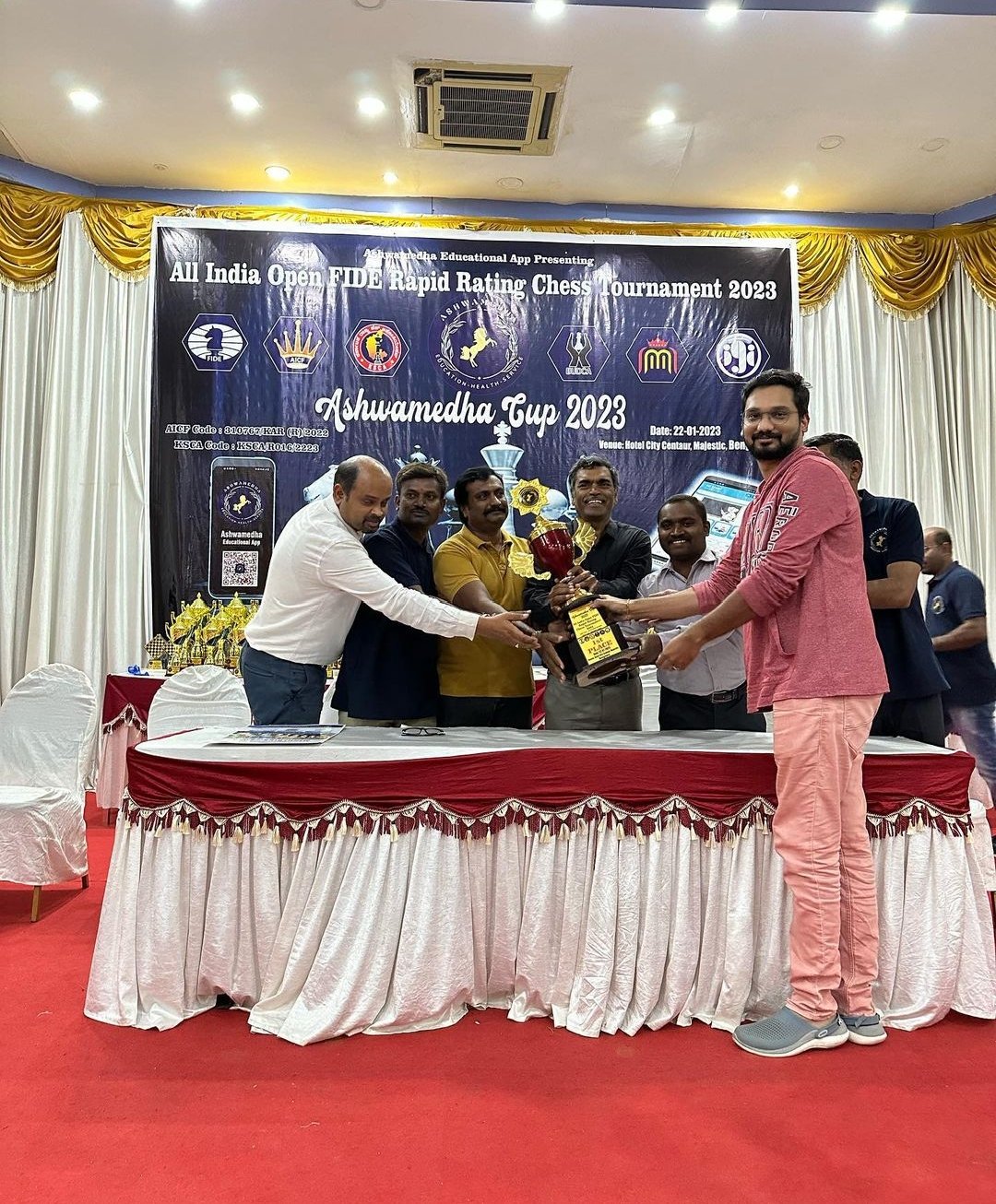 First 1st Prize at All-India Open FIDE Rating Chess Tournament
