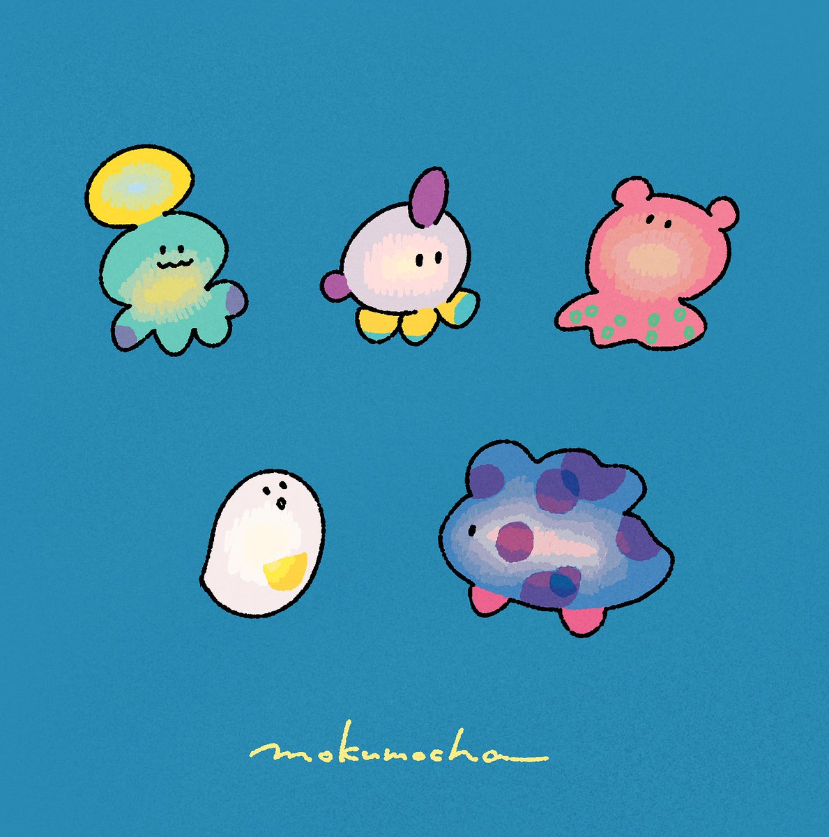 「ぼんやり光るいきものたち 」|もくモカ｜デザフェス5/20~21のイラスト
