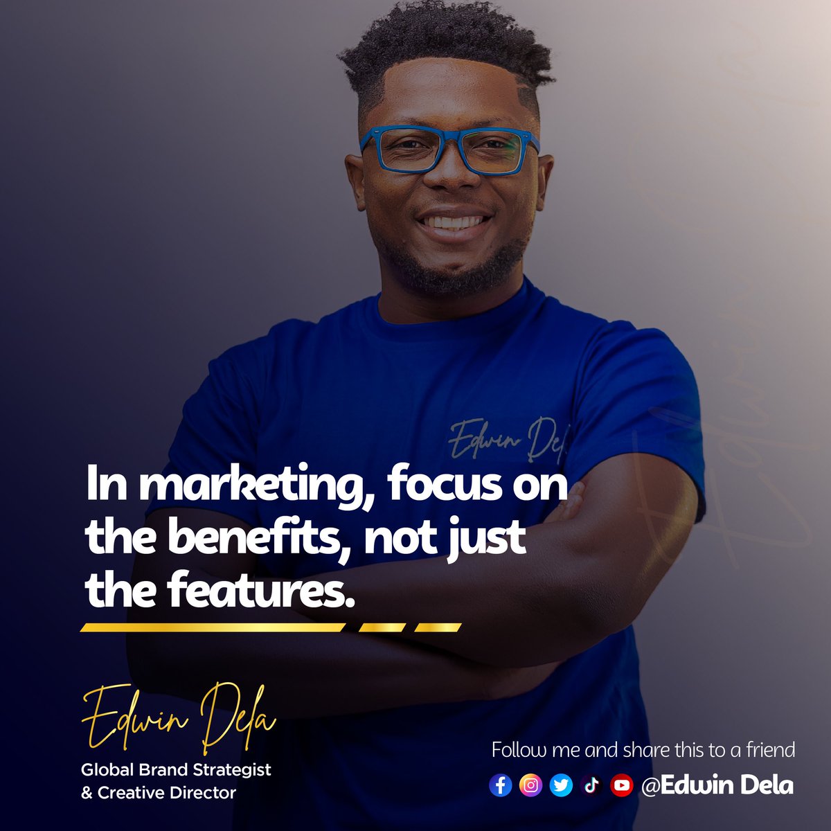EdwinDelasi's tweet photo. In marketing, focus on the benefits of your product or service to your customer, not just the featurees.

Follow for more business and educative contents like this. @edwindela on all plaatforms

#marketing2023 #marketingstrategies #edwindela #businessmarketing #WWERaw #WBHBYD https://t.co/5tfnMulLoS