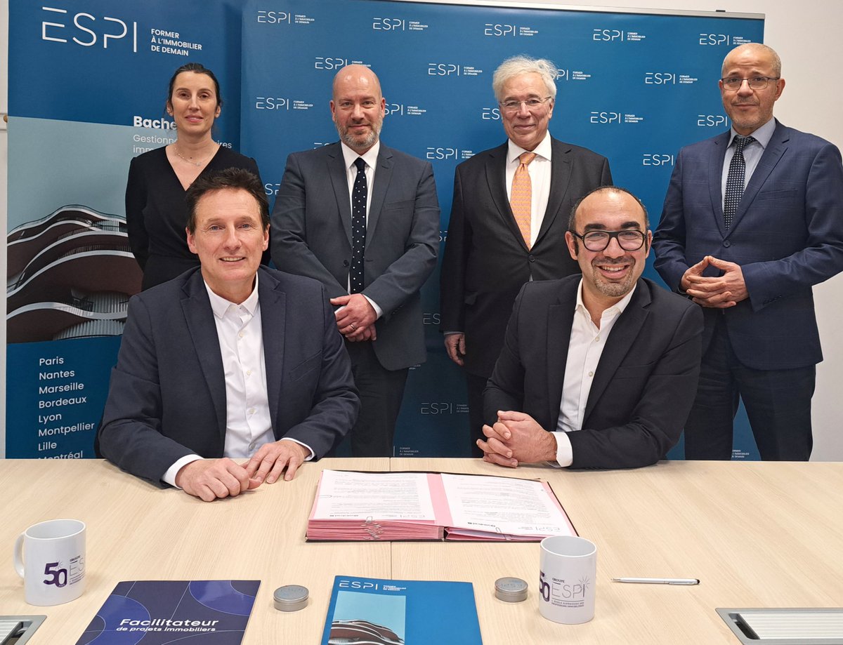 Groupe_ESPI's tweet photo. #ActuESPI: @QuadralTransac et @Groupe_ESPI signent le partenariat pour #coconstruire l'#immobilier de #demain. L'objectif de cette collaboration est d'avoir plus d'#apprenants en #expertises et en #property sur l'ensemble du territoire français. https://t.co/bUJ5MSvGeB