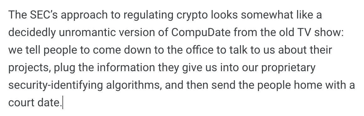 Timccopeland's tweet photo. lmao at this from @HesterPeirce https://t.co/okFXMbxMnn