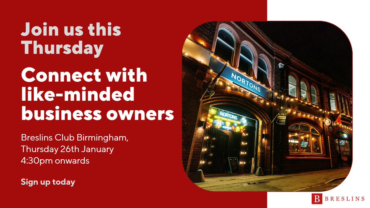 BreslinsGroup's tweet photo. β¨ Join us this Thursday at Norton's πfor our first Birmingham Breslins Club of this year! Tickets are selling fast so grab your place whilst you can!
Get your tickets here: https://t.co/7KEcMoKKSu
#brummiesbizhour #networkingbirmingham #smallbusinessesbirmingham @brummiesnet https://t.co/LoNfQHOGQX