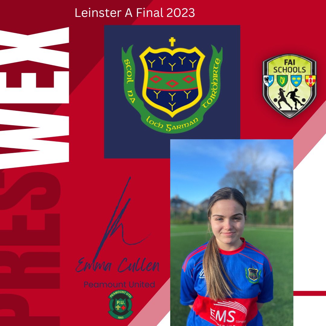 Meet the Team ⚽️ Emma Cullen, @TYpreswex, has recently signed for @peamountutd  U17 side bringing our total number playing for @LoiWomen clubs to an incredible 🔟 . #PresWex #Wexford @faischools