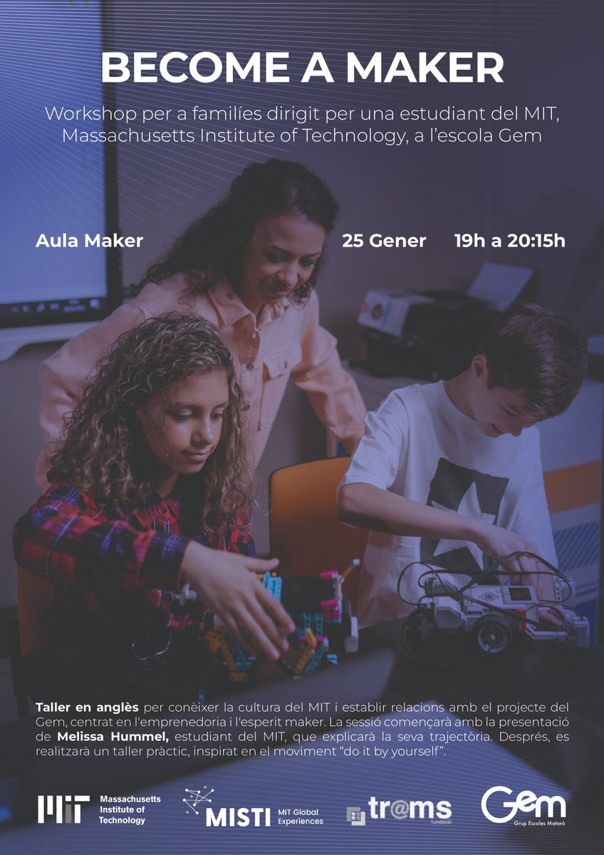 public_toni's tweet photo. Amb moltes ganes de compartir amb les famílies de l'@escolagem aquesta trobada maker amb la participació de la Melissa Hummel, alumna del @MIT.

Gràcies a @FTrams i @MISTIatMIT per fer-ho possible! https://t.co/SOLvsimkGx