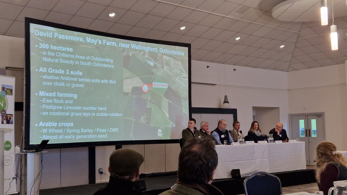 adasYEN's tweet photo. David @mays_farm gives an overview of what he's learnt from YEN. 'What's happening below ground more important than above'. Report shows how he farms drives yield, not inputs #farmfactor #YENis10 https://t.co/5jd941BizV