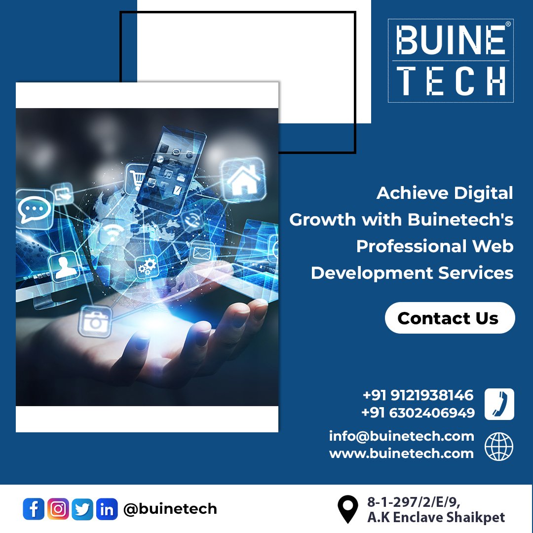 buinetechnogies's tweet photo. Looking for Professional Web Development Company?
Buine Technologies is leading Web Development Services in Hyderabad India
For more visit our website https://t.co/ZoaP9nYtGS
#Web3 #digitalart #buinetech #development #technology #Indiana #digitalart #Growth https://t.co/zjOAPUBEhW