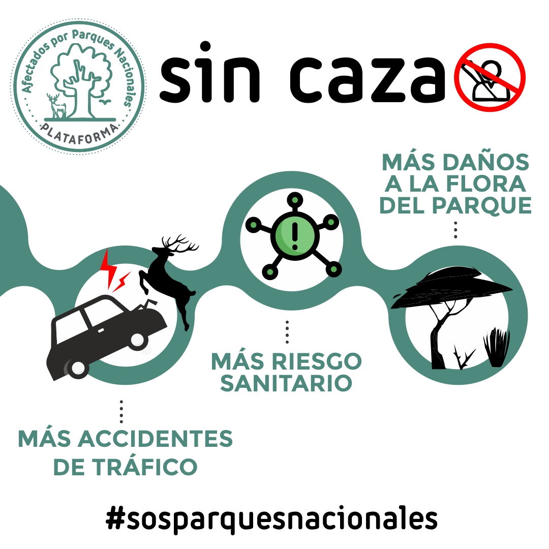 Cuando no se caza en un parque nacional, hay...

☠️ Más accidentes de tráfico
☠️ Más riesgos sanitarios
☠️ Más daños a la flora

¿Quién se hará responsable?

#sosparquesnacionales

<a href="/RFECaza/">RFEC</a> <a href="/f_artemisan/">Fundación Artemisan</a> <a href="/alianza_rural/">Alianza Rural</a> <a href="/Mareanaranja20M/">Marea naranja</a> <a href="/naranjaescaza/">#naranjaescaza</a> <a href="/FedCazaCLM/">Federación Caza CLM</a> <a href="/fedcazacv/">Federación Caza CV</a>