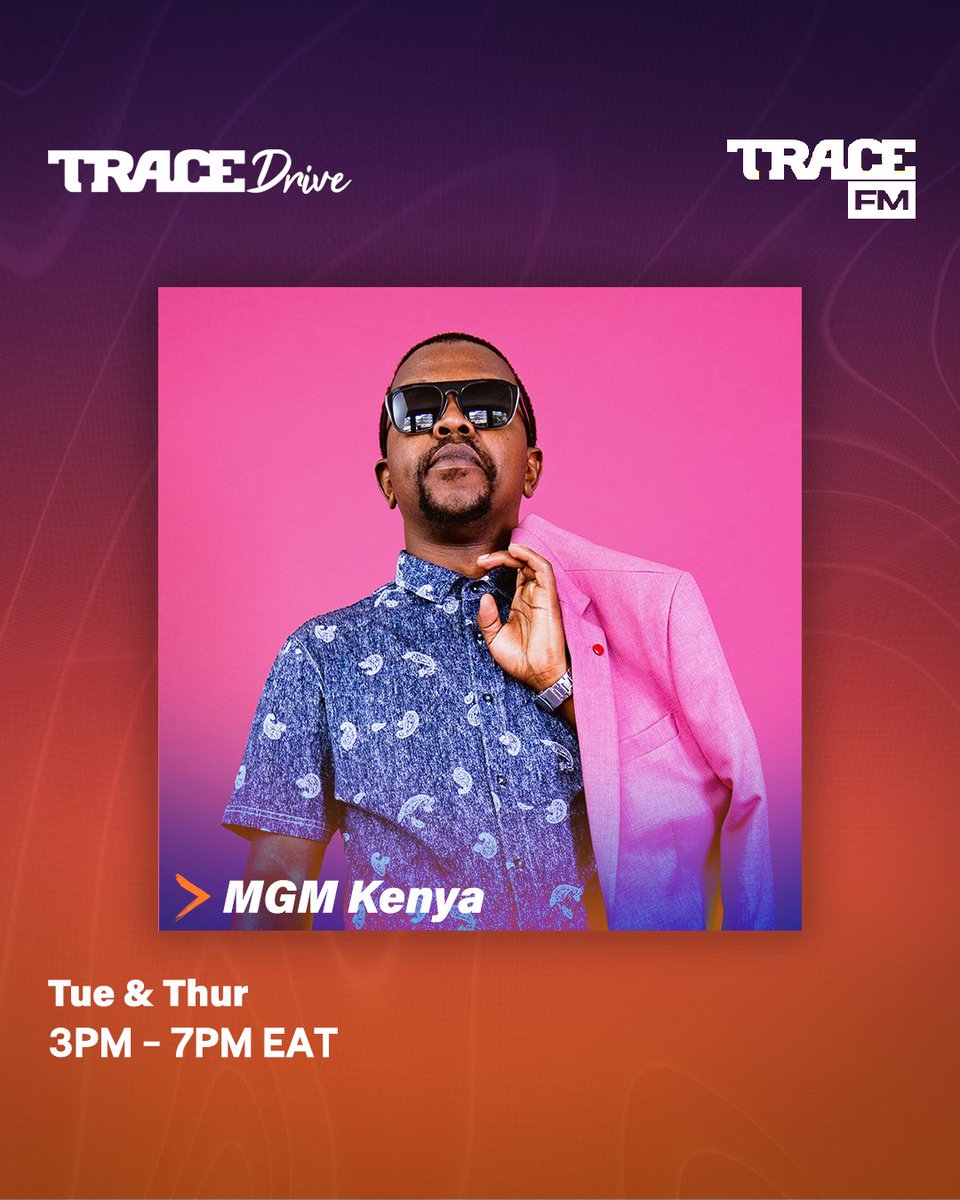 TraceEastAfrica's tweet photo. What's your go-to mellow vibez oontz track? 

We're live with @MGM_Kenya_ on #TRACEDrive as he sets the vibes before @msgthedj254 drops by! 

Stream on https://t.co/nf1IXFEwGP https://t.co/GnegYI7PtR