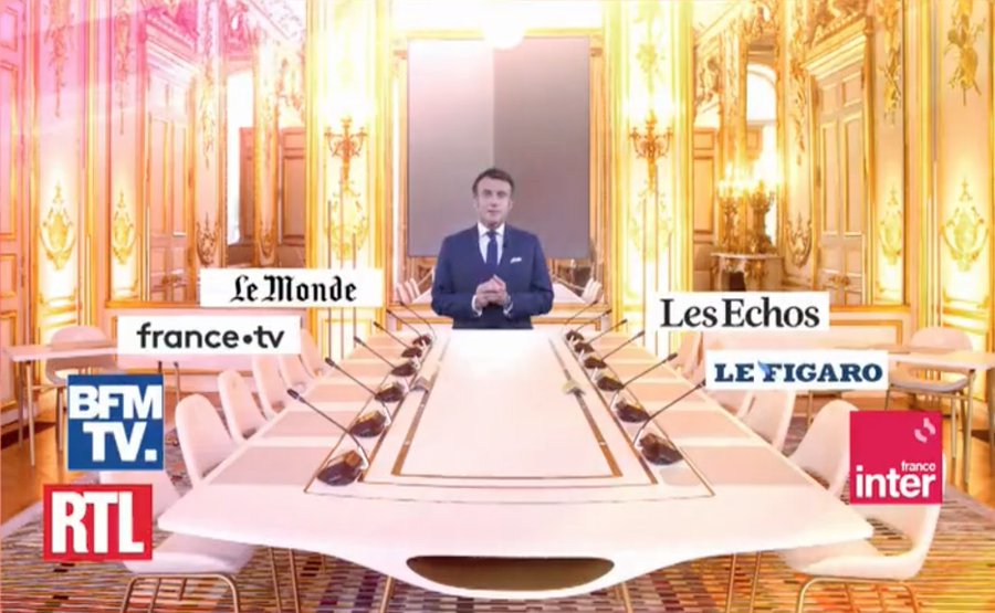 Clem_Autain's tweet photo. Une dizaine d'éditorialistes influents ont été reçus à l'Elysée pour que Macron leur souffle des éléments de langage en soutien à la casse des retraites.

Pouvoir solitaire, journalisme courtisan, manipulation... Que le vieux monde est laid quand il est fébrile. https://t.co/by3t1uFIOo