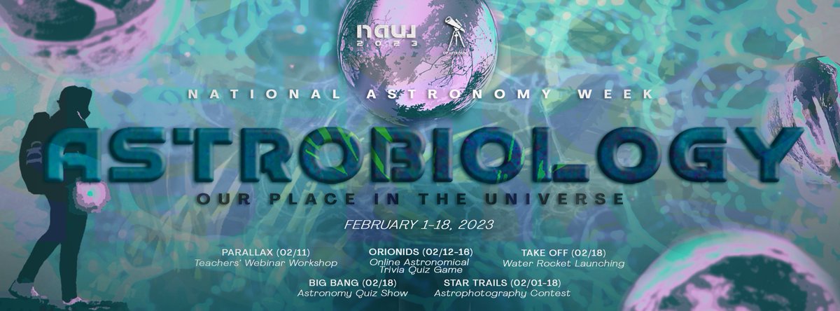 upastrosoc's tweet photo. “A time will come when men will stretch out their eyes. They should see planets like our Earth.” -Christopher Wren

UP AstroSoc returns this year for National Astronomy Week 2023, with the theme "Astrobiology - Our Place in the Universe." 🌌 https://t.co/h0xxuczwo6