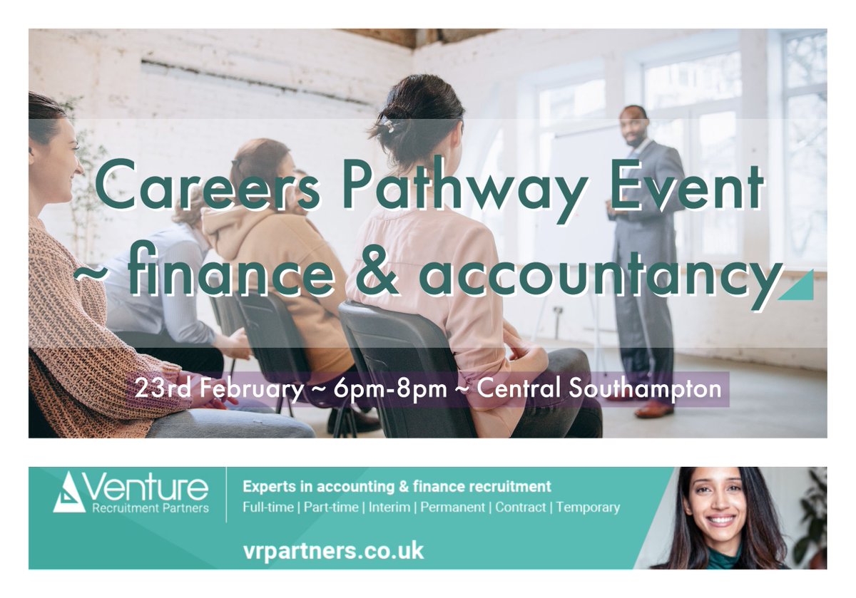 Venture Recruitment Partners (@vrpartners) on Twitter photo FREE event for practice-trained, part-qualified, or newly qualified #accountants.
Find out hints & tips and advice on how to progress your #career! 🚀
vrpartners.co.uk/events/careers…
Spaces are limited!
To register, please email customer@vrpartners.co.uk and reserve your space today. FREE event for practice-trained, part-qualified, or newly qualified #accountants.
Find out hints & tips and advice on how to progress your #career! 🚀
vrpartners.co.uk/events/careers…
Spaces are limited!
To register, please email customer@vrpartners.co.uk and reserve your space today.
