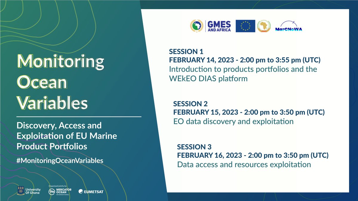 Are you a young scientist, student, or researcher interested in learning about marine data processing? Save the date! Learn from experts from @eumetsat, @ug_gmes and @MercatorOcean from 14 -16 February 2023. Registration is open. teams.microsoft.com/registration/X…