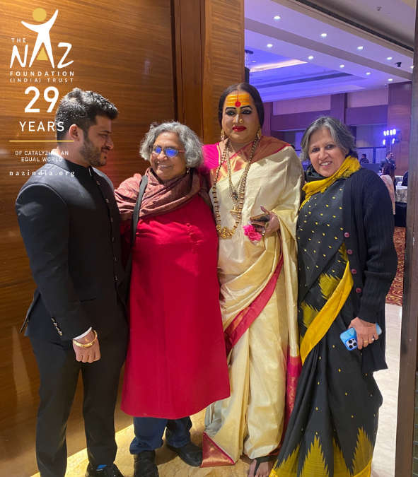 Naz_Foundation's tweet photo. Anjali Gopalan with @ImLaxmiNarayan, @PashaAryan and our very own Kiran at the National Transgender Awards 2023, where she was presented with the Lifetime Achievement Award.

It was a hugely inspiring event! https://t.co/28oMvjA6Ot