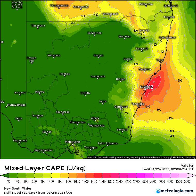 TysonMillar's tweet photo. Some models pointing to instability well South of Sydney, however GFS has the Upper level low centering over Sydney early tomorrow. Plenty of convective potential.
Your 4am alarm has been set.
#tomorrowsproblem #sydneyweather https://t.co/FVIuGYpPF3