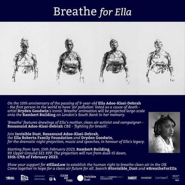 Breathe for Ella. She can’t. She would be 19 today. Can we stop air pollution? #HappyBirthdayEllaRoberta. #10thanniversary #EllasLawNow <a href="/DrTedros/">Tedros Adhanom Ghebreyesus</a> <a href="/EllaRobertaFdn/">Rosamund Adoo-KD CBE FBSA</a> #breahtelife2030