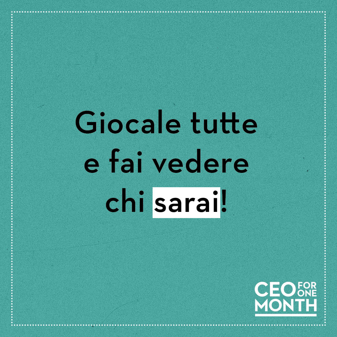 AdeccoGroupITA's tweet photo. 3, 2, 1… via! Iscriviti ora a #CEOforOneMonth: il talent program di The Adecco Group che ti permette di mostrare tutto il tuo potenziale, aprendoti le porte del mondo del lavoro con opportunità uniche e stimolanti. Scopri di più: https://t.co/zfV9FkMiP1 #FaiVedereChiSarai #C1M9 https://t.co/Y0xtBYfsyf