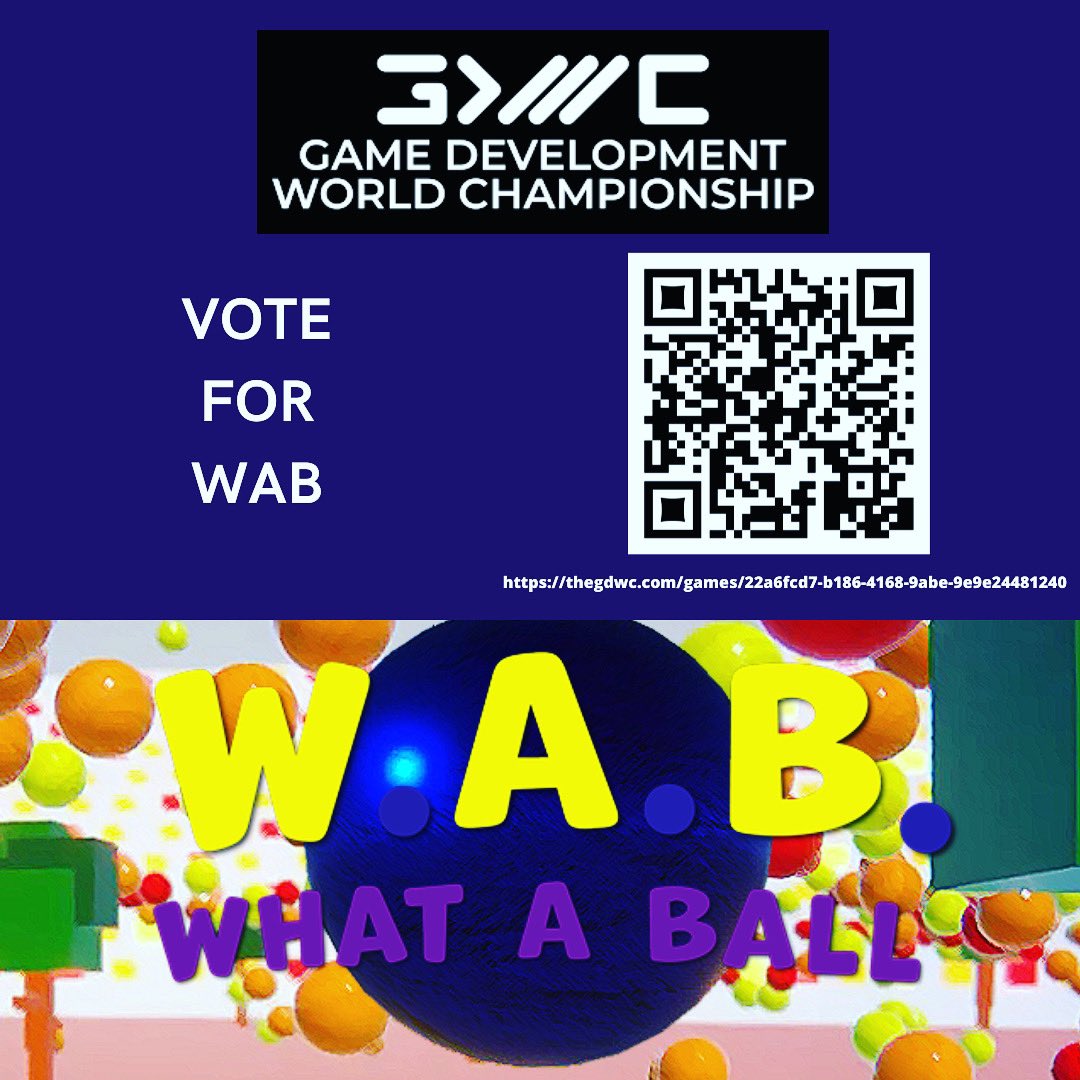 AnotherPathStu's tweet image. What A Ball participating in the GDWC. 

Go vote for WAB

One like, one vote 

thegdwc.com/games/22a6fcd7… 

#GDWC #whataball #onevote #vote #like