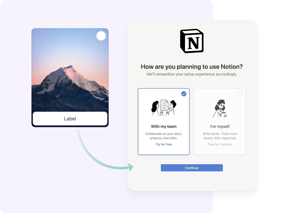 Arengu (YC S21) (@arengu) on Twitter photo Tip of the week ππΌ
When asking choice questions, consider transforming them to visual options with a label text. This helps to easily identify preferences and reduces the amount of time answering that question.
Check more tips here: arengu.com/signup-forms-bβ¦ Tip of the week ππΌ
When asking choice questions, consider transforming them to visual options with a label text. This helps to easily identify preferences and reduces the amount of time answering that question.
Check more tips here: arengu.com/signup-forms-bβ¦