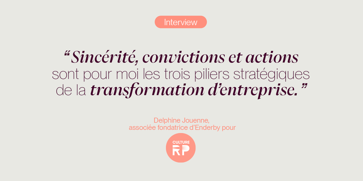 enderbyagency's tweet photo. "Sincérité, convictions et actions sont pour moi les trois piliers stratégiques de la transformation d’entreprise."

L'interview complète de @DelphineJouenne à lire sur @CultureRP : https://t.co/nmxNU0MUkJ https://t.co/3eO8L610uc